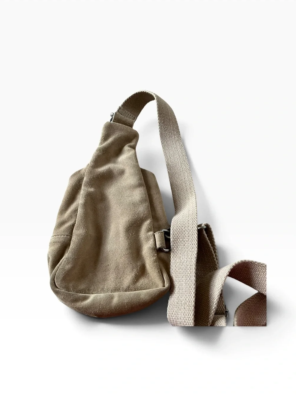Free people Hudson suede leather sling crossbody bag beige hobo hippie